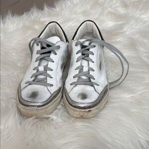 White and Silver Sneakers